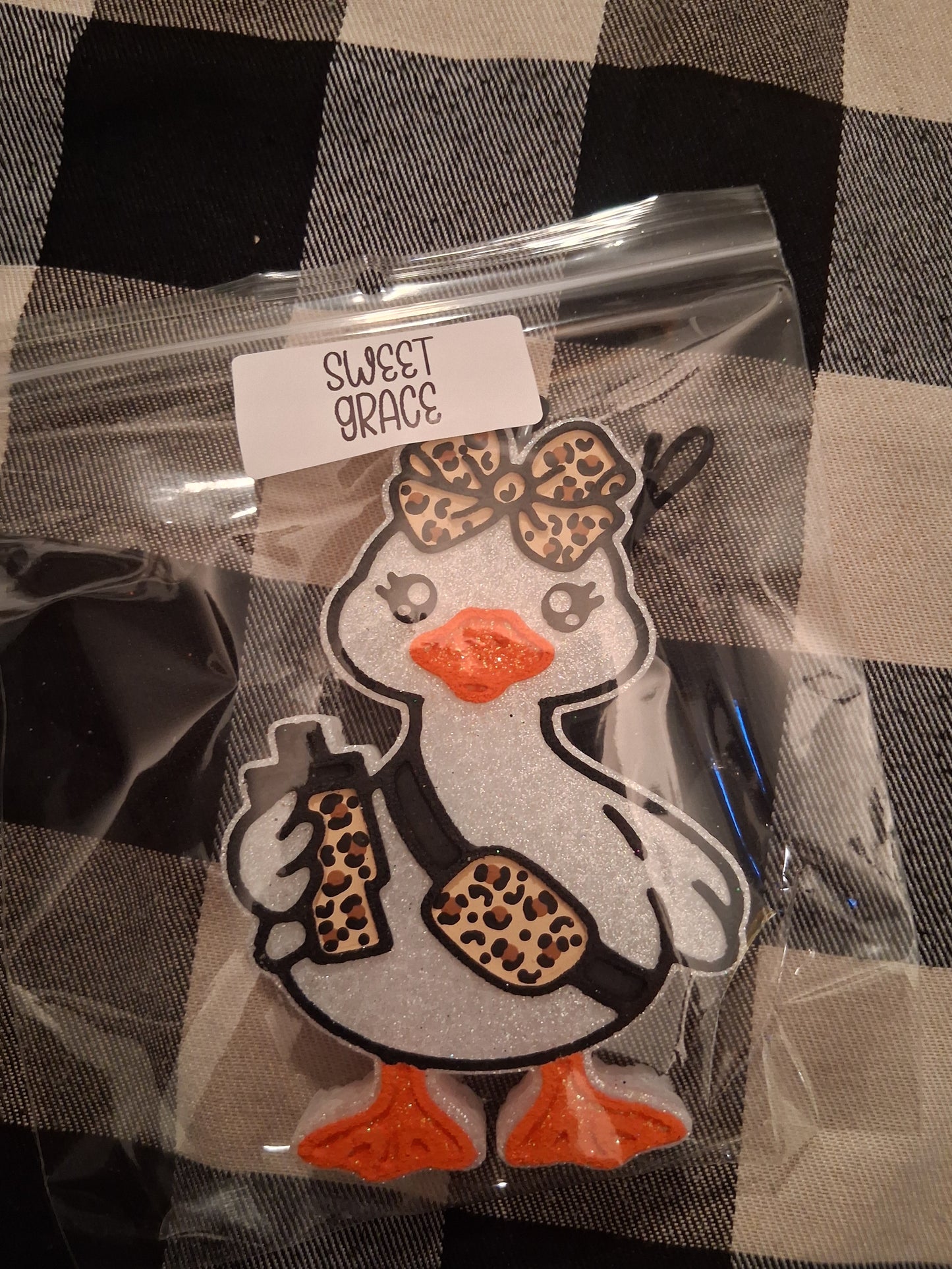 Boujee Goose With Bow Car Freshie