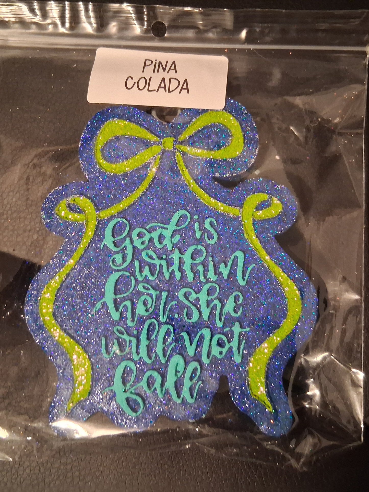 God Is Within Her With Bow Car Freshie
