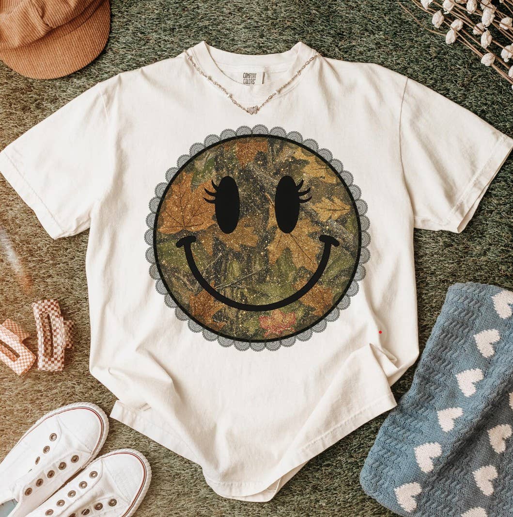 Camo Smiley Short Sleeve Tee
