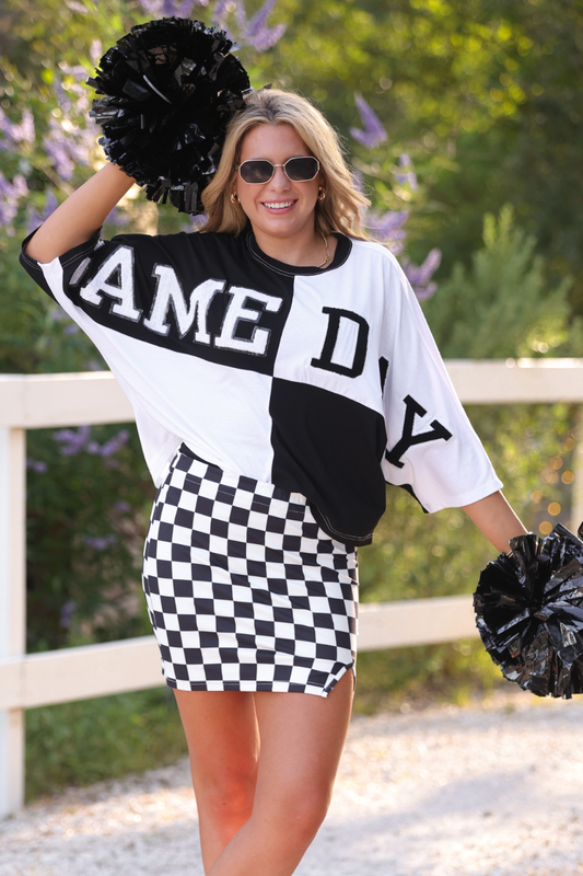 Huddle Up Color Block Top- Black