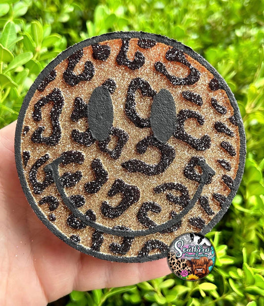 Leopard Print Smiley Car Freshie