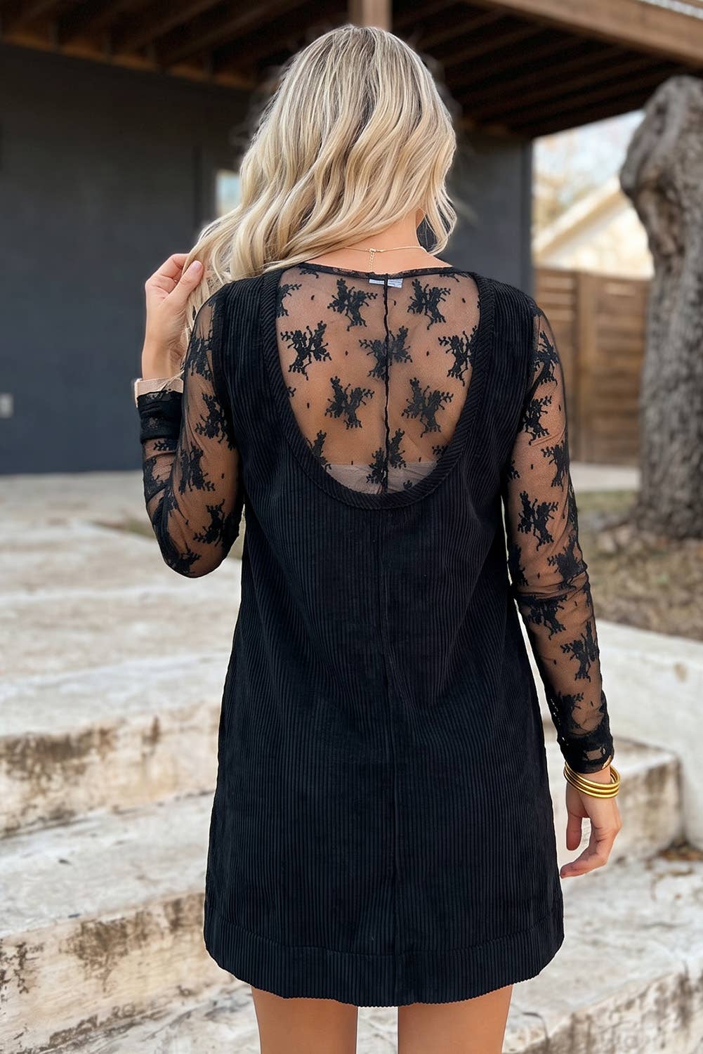 Corduroy Sleeveless Mini Dress With Patched Pockets