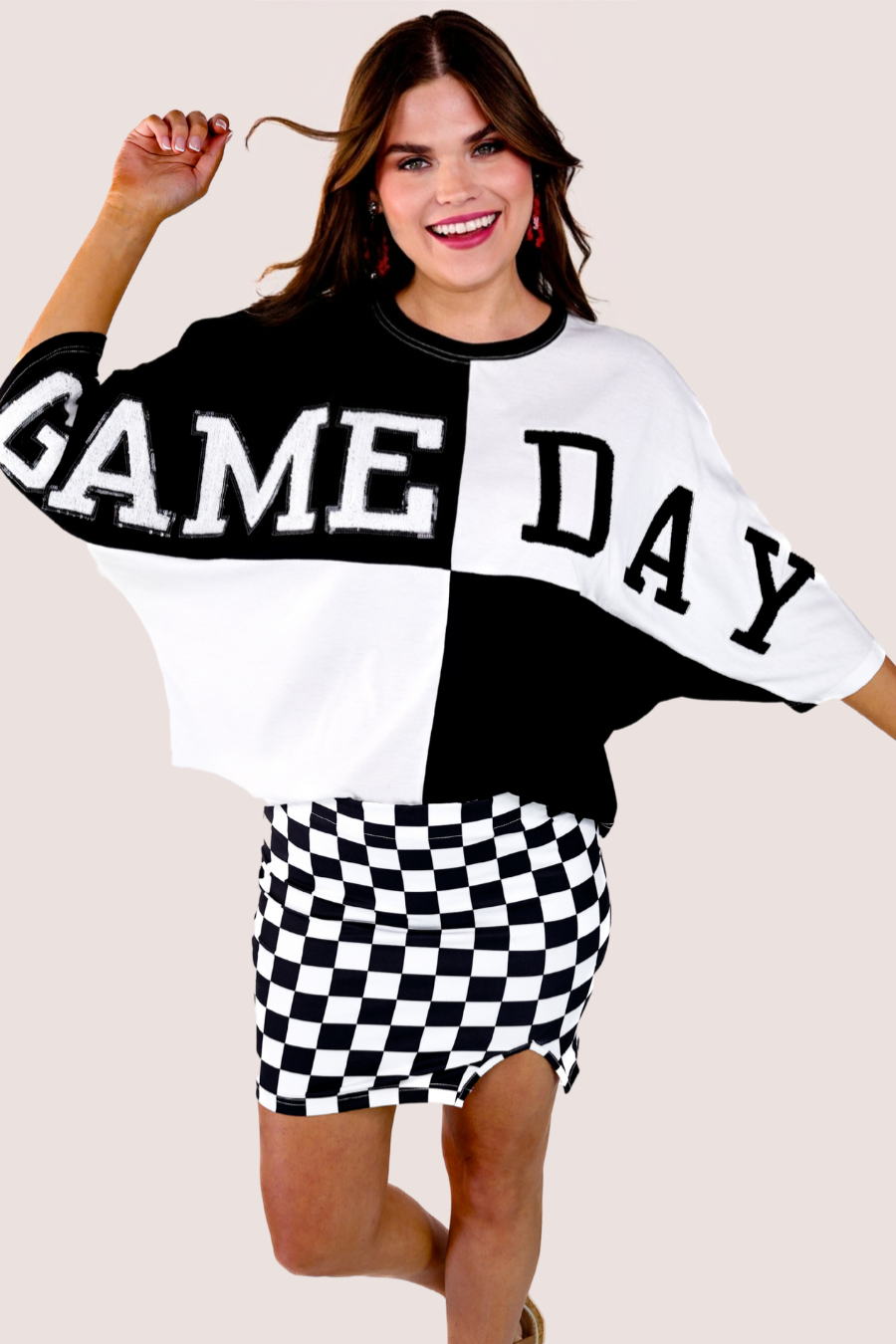 Huddle Up Color Block Top- Black