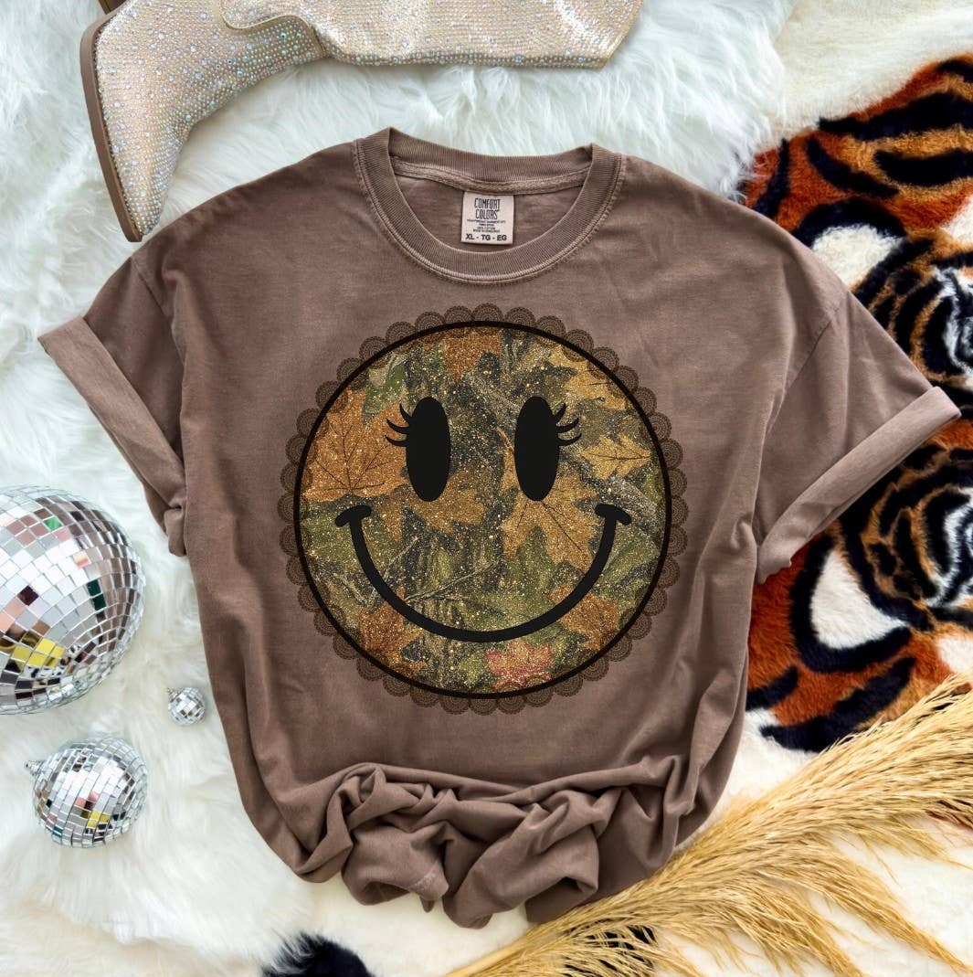 Camo Smiley Short Sleeve Tee