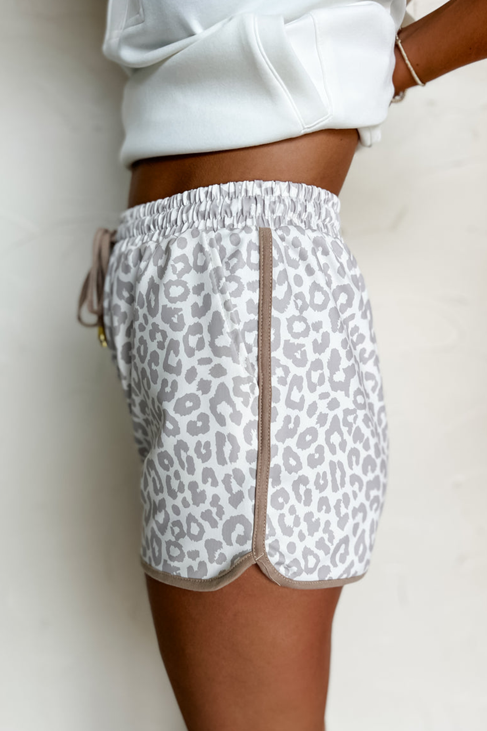 Leopard Elastic Waistband Shorts