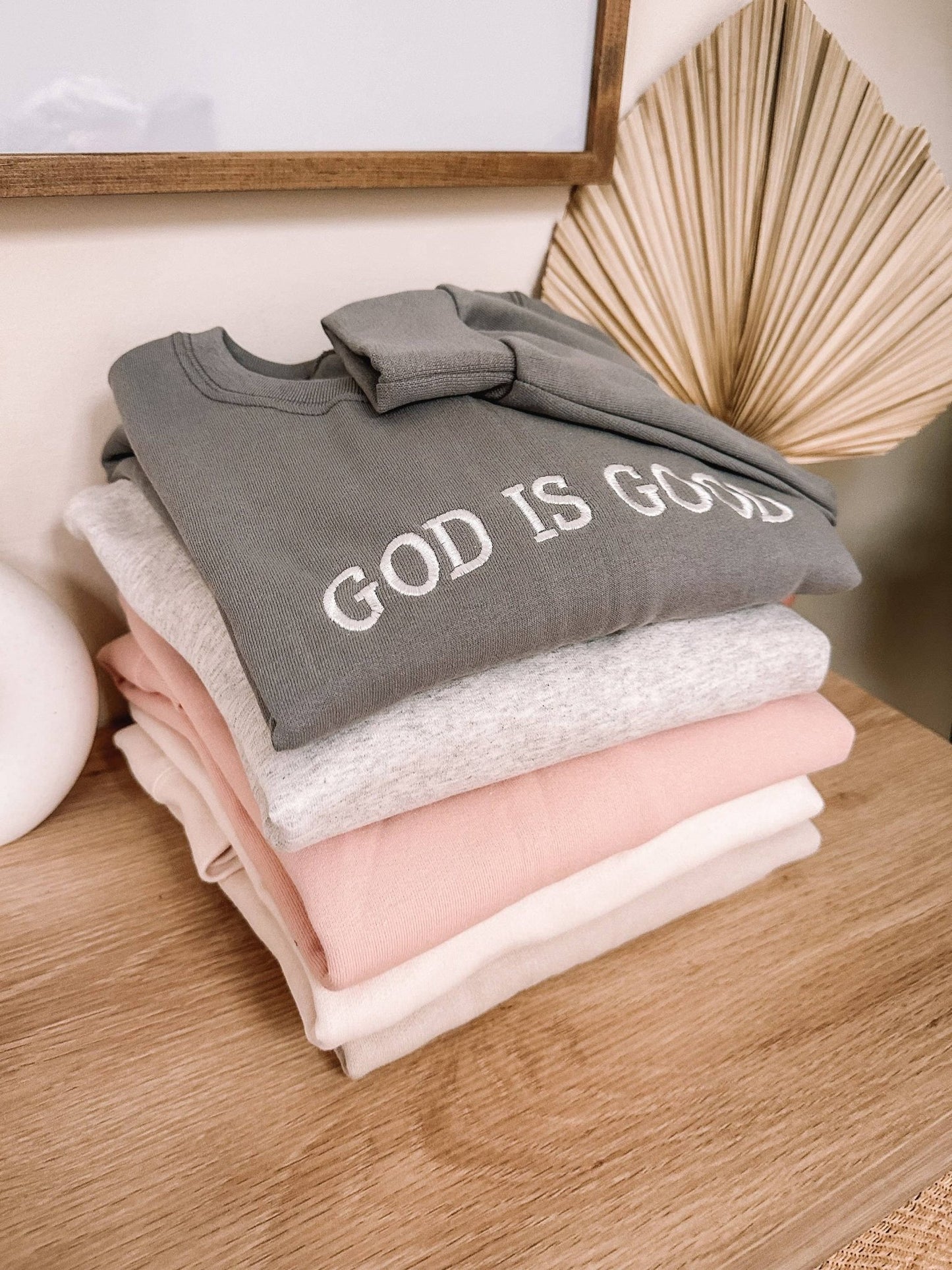 Embroidered GOD IS GOOD Sweatshirt - AshBrooke's BoutiqueEmbroidered GOD IS GOOD Sweatshirt
