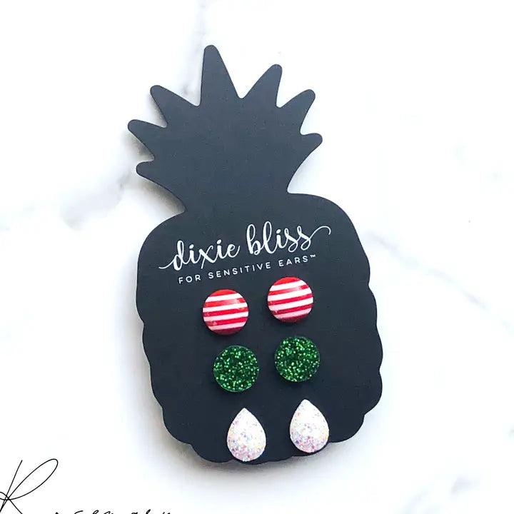 Rosemary Candy Stripe Stud Earrings