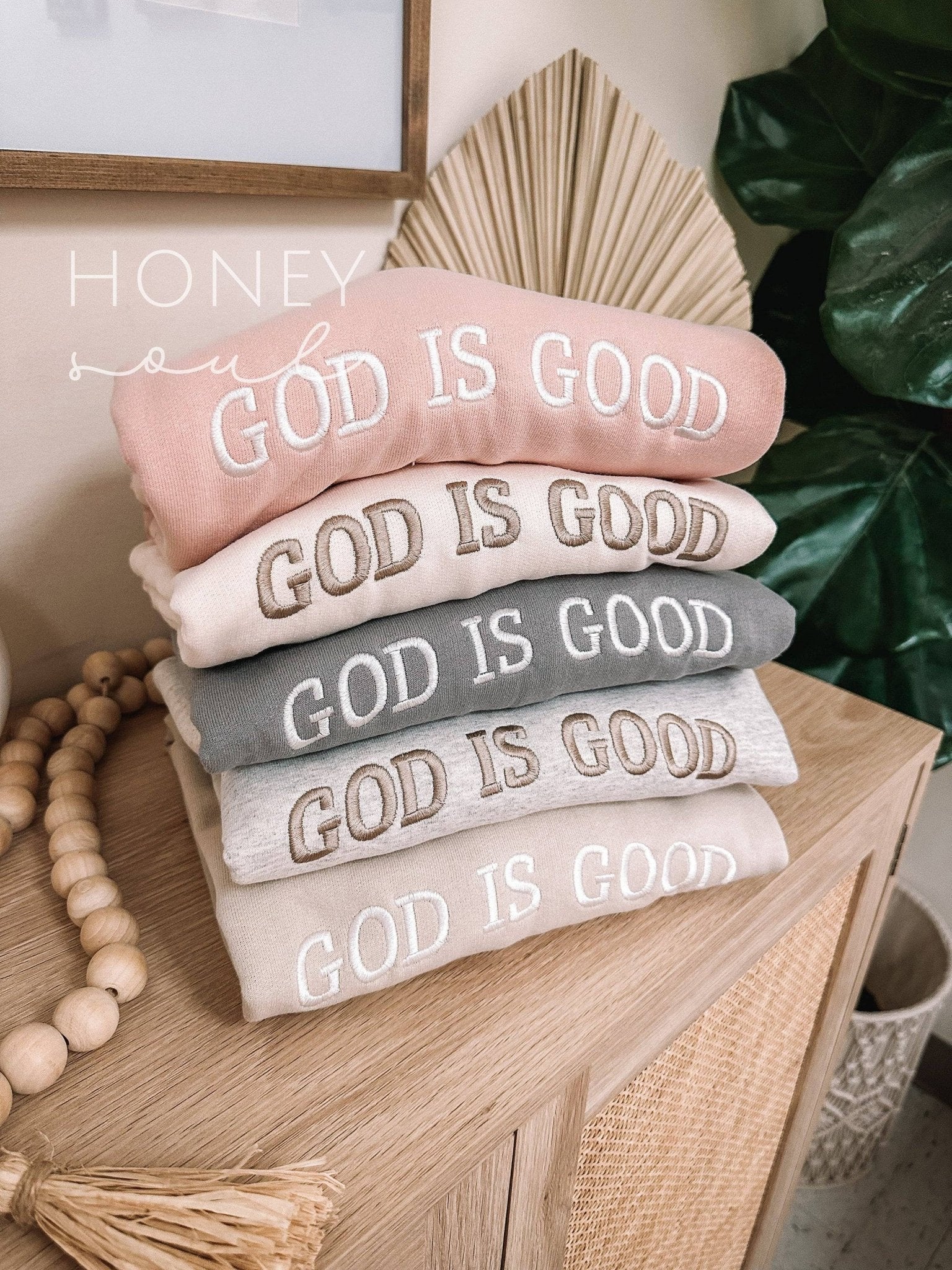 Embroidered GOD IS GOOD Sweatshirt - AshBrooke's BoutiqueEmbroidered GOD IS GOOD Sweatshirt