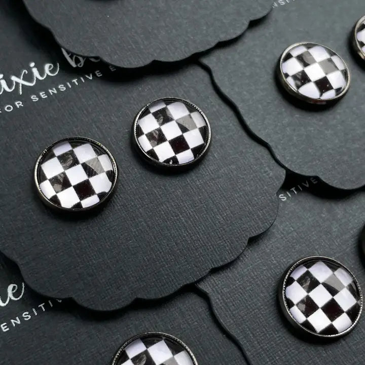 Ready, Set, Go! Photo Glass Stud Earrings - AshBrooke's BoutiqueReady, Set, Go! Photo Glass Stud Earrings