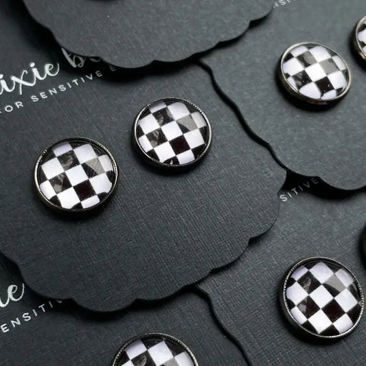 Ready, Set, Go! Photo Glass Stud Earrings - AshBrooke's BoutiqueReady, Set, Go! Photo Glass Stud Earrings