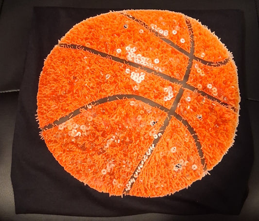 Faux Yarn & Sequin Basketball T-Shirt
