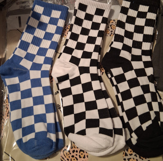 Checkered Game Day Socks