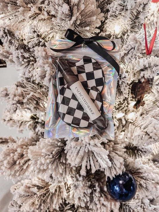 Checkered Car Coaster & Random Scent Bundle