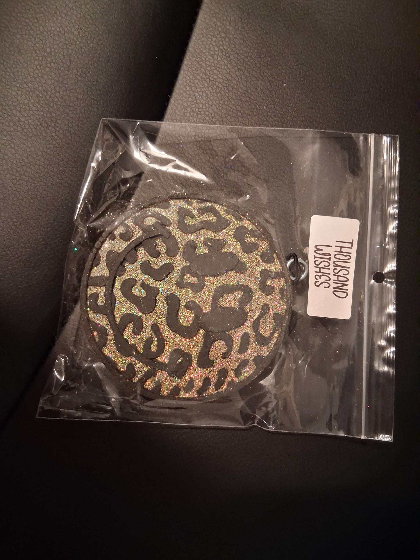 Leopard Print Smiley Car Freshie