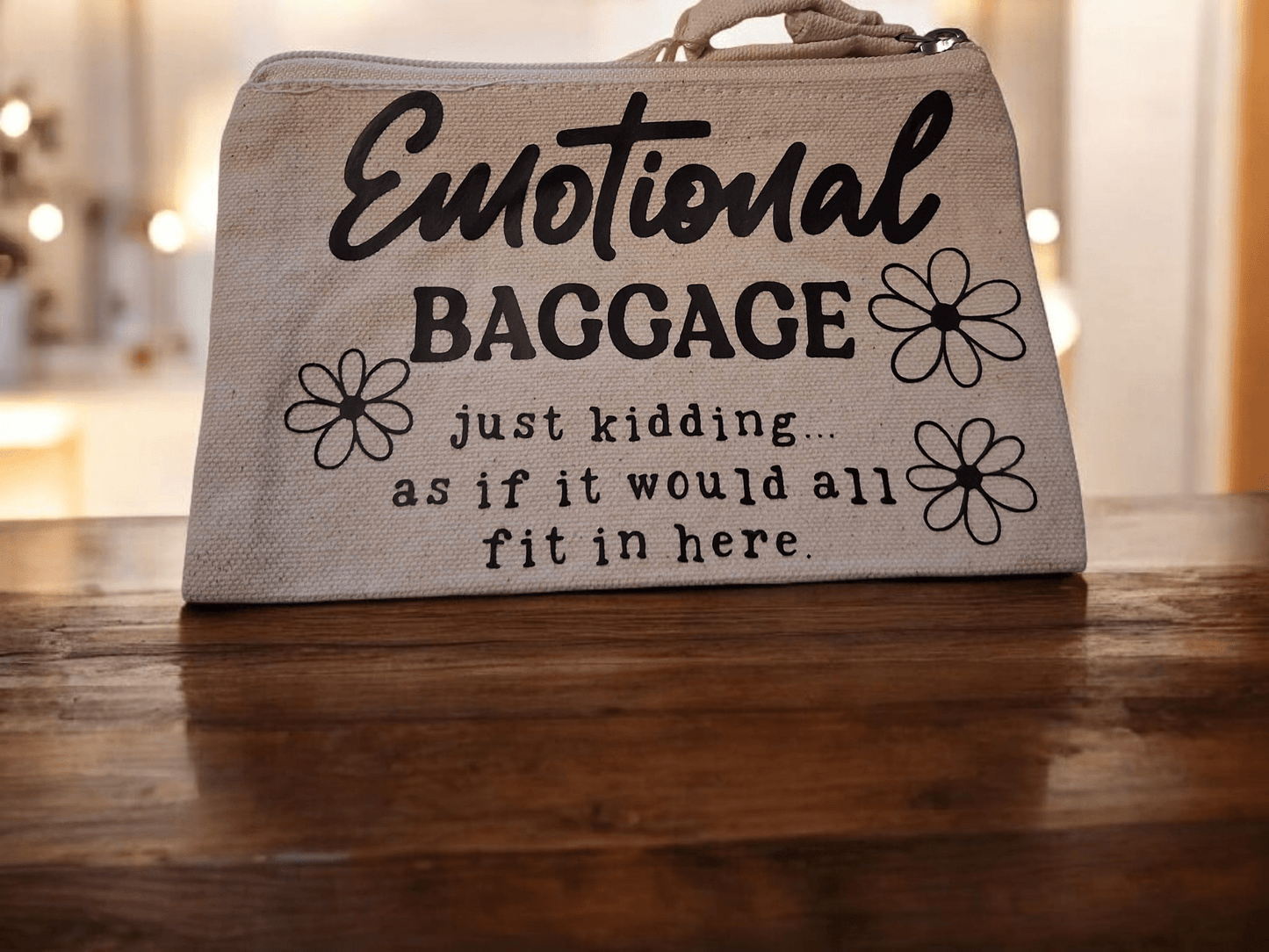 Emotional Baggage Canvas Zipper Pouch - AshBrooke's BoutiqueEmotional Baggage Canvas Zipper Pouch